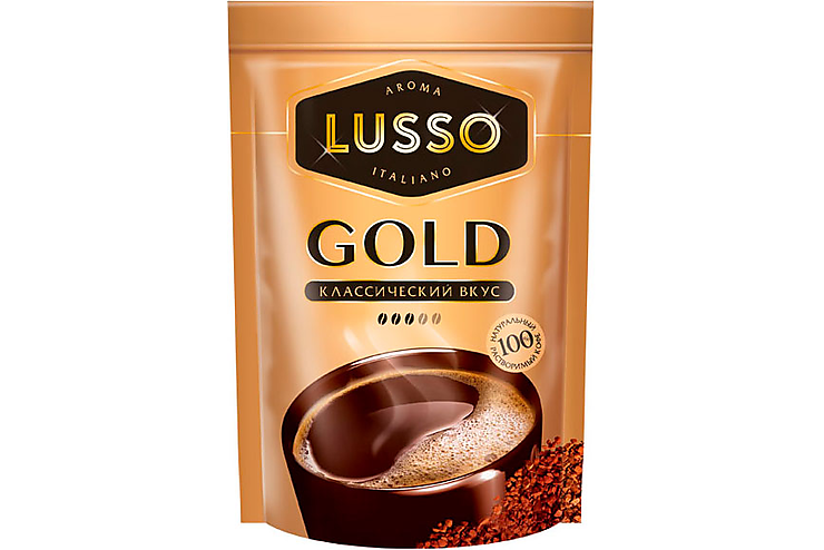 LUSSO, кофе Gold, растворимый, 75 г, (2шт.)