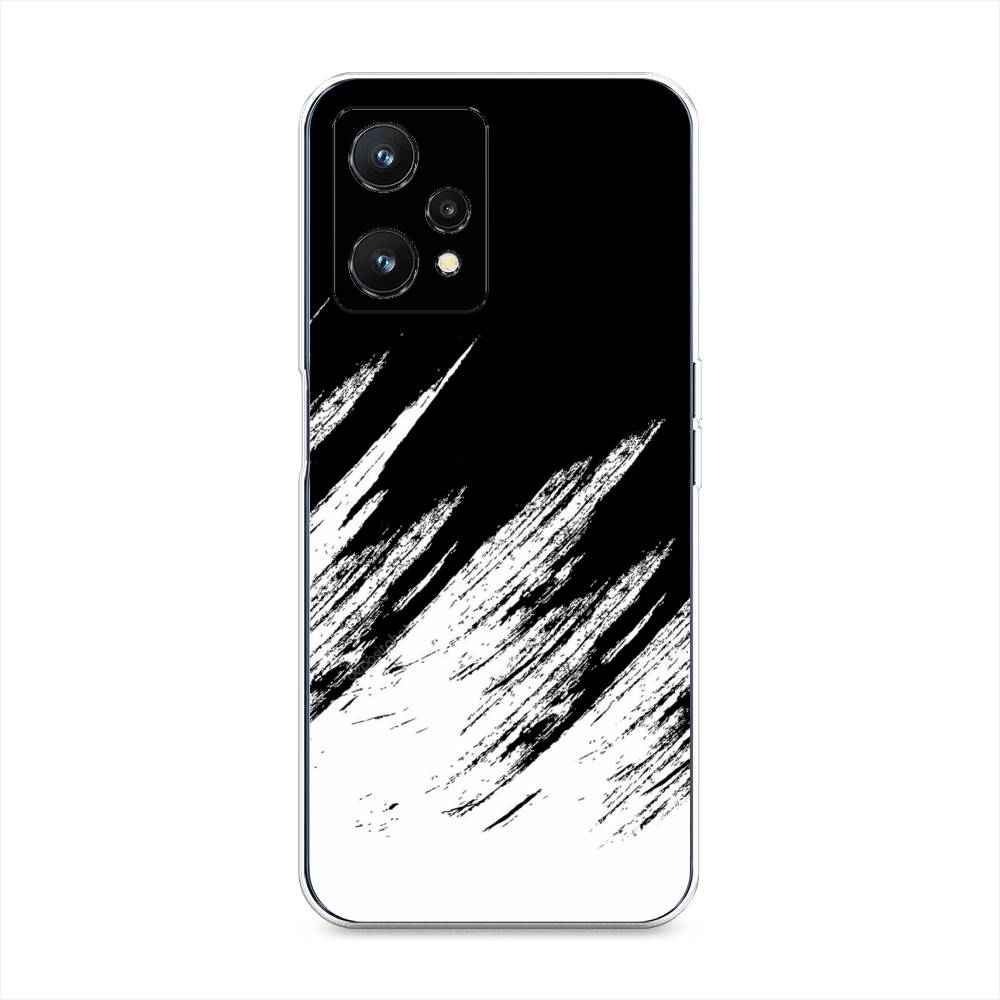 

Силиконовый чехол "Черно белые брызги" на Realme 9 5G, Белый;черный