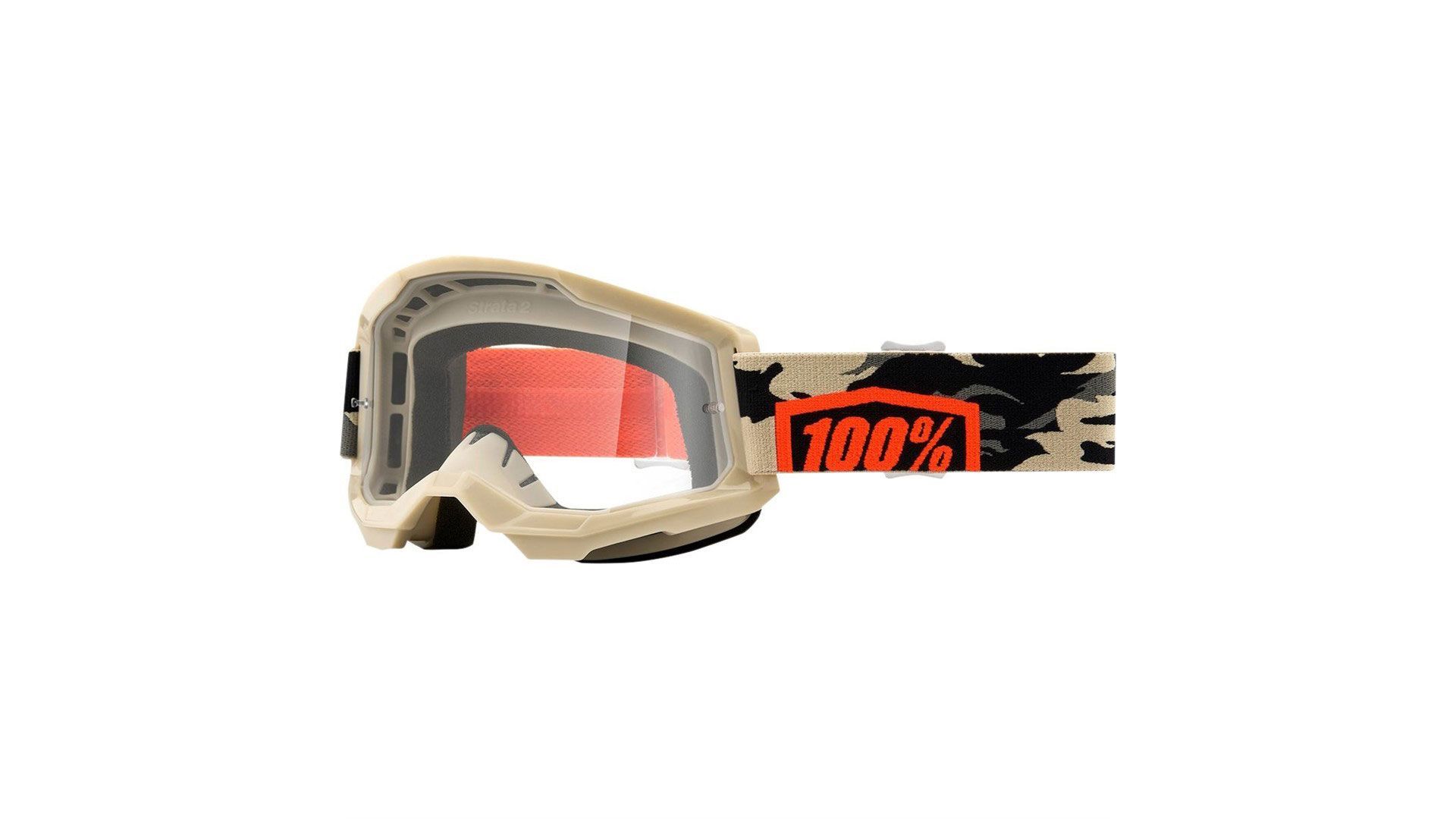 Очки для мотокросса 100% Strata 2 Goggle Kombat / Clear Len