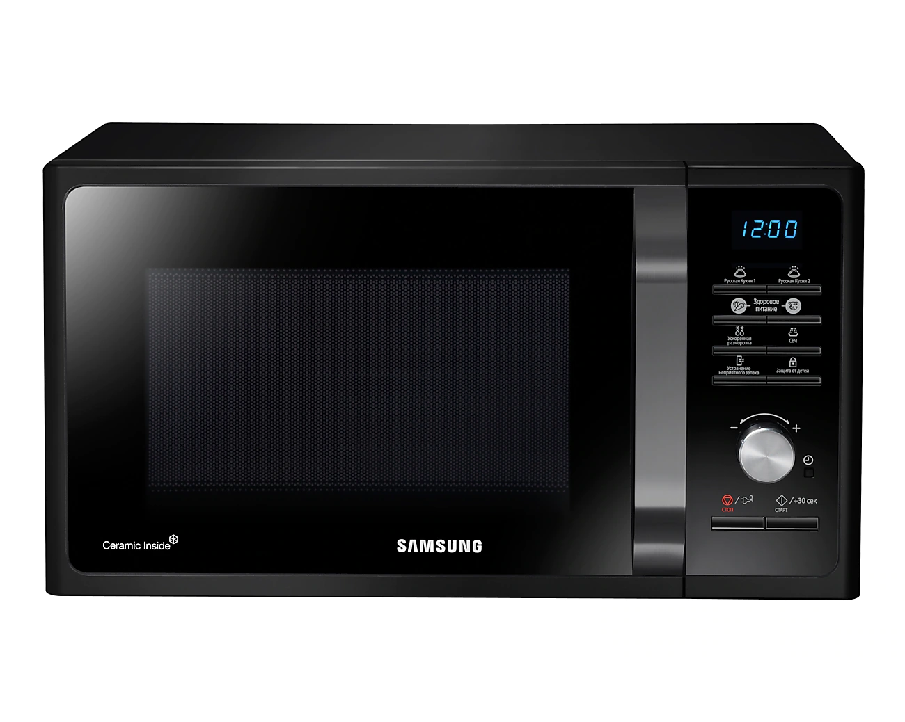 фото Микроволновая печь соло samsung ms23f302tak/bw черный