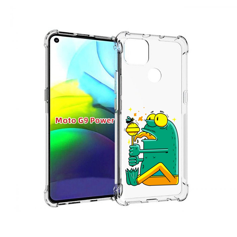 

Чехол MyPads Зеленая лягушка с чупа чупсом для Motorola Moto G9 Power, Прозрачный, Tocco
