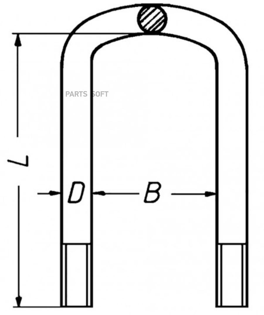 Стремнка рессоры M24*3.0-B10-156/(320-360) HT85 BPW L=360