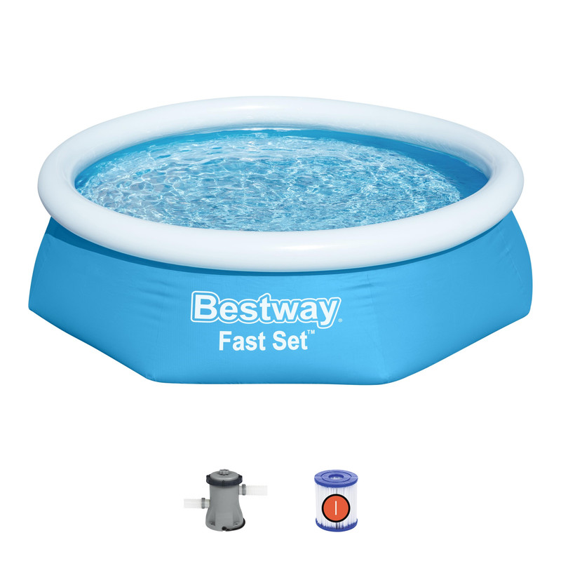 фото Бассейн надувной bestway fast set 812-051 244*61 см фильтр-насос 1249 л/ч тип 1