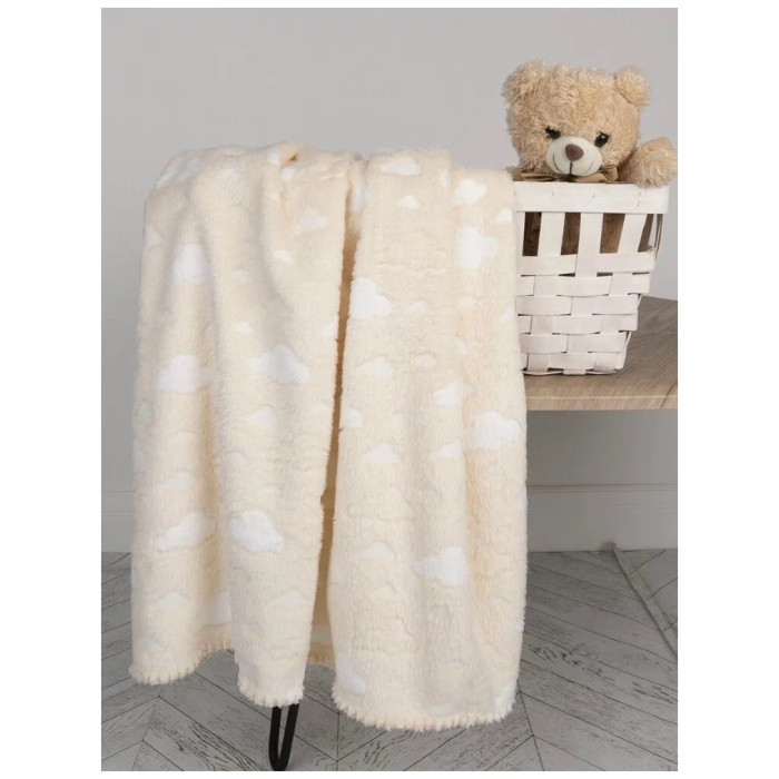 

Плед детский Baby Nice Micro Flannel 3D Облака желтый, 100х140 см