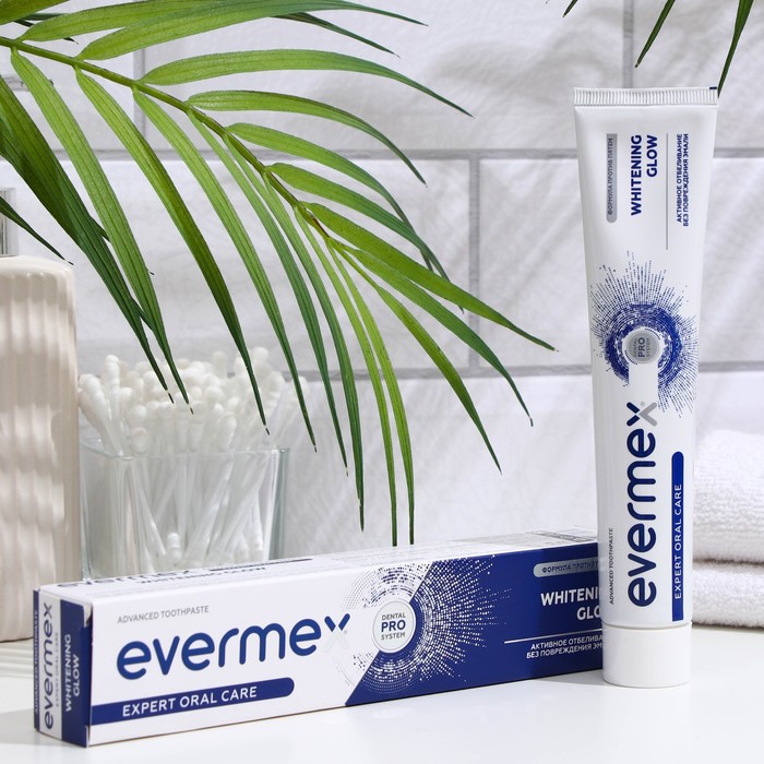 

Зубная паста Evermex Whitening Glow отбеливающая, 75 мл