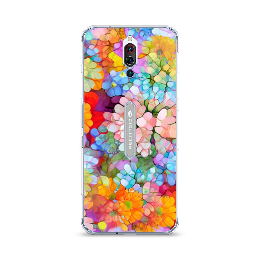 

Чехол на ZTE RedMagic 5S "Цветы витраж", Оранжевый;розовый;голубой, 134250-3