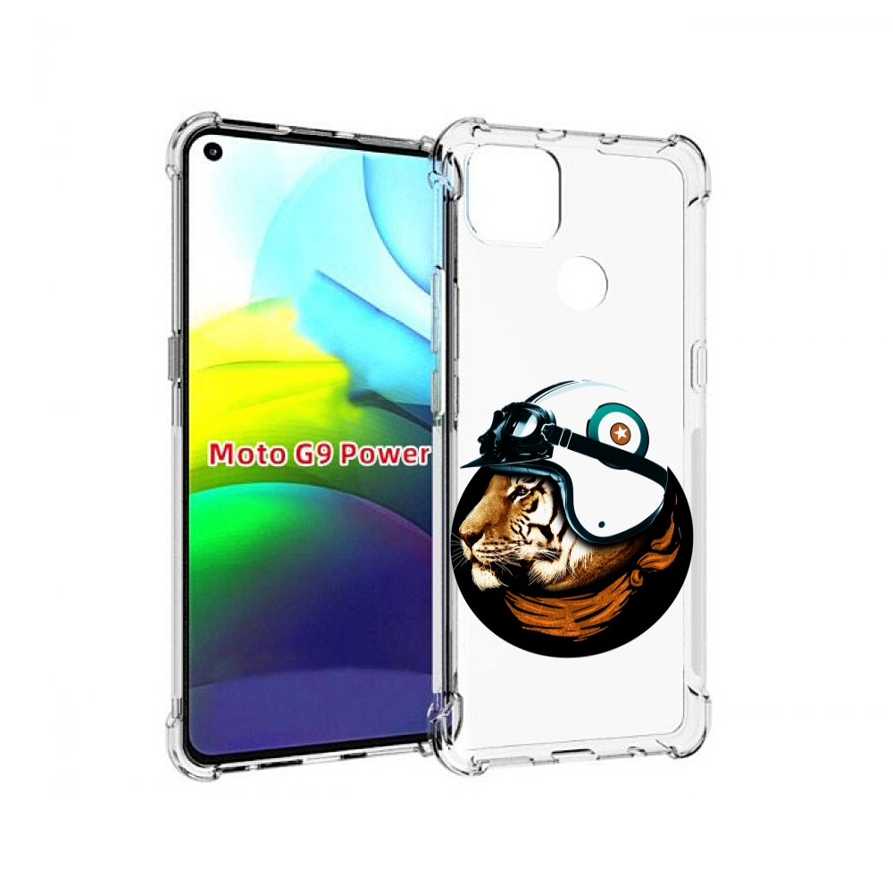 

Чехол MyPads Тигр в шлеме для Motorola Moto G9 Power, Прозрачный, Tocco