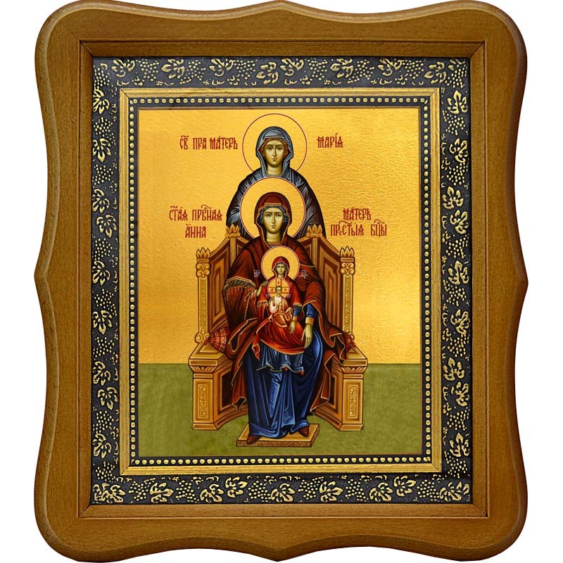 

Пресвятая Богородица со сродниками. Икона на холсте.