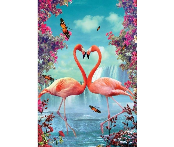 фото Алмазная мозаика картина стразами два розовых фламинго, 30х40 см nobrand