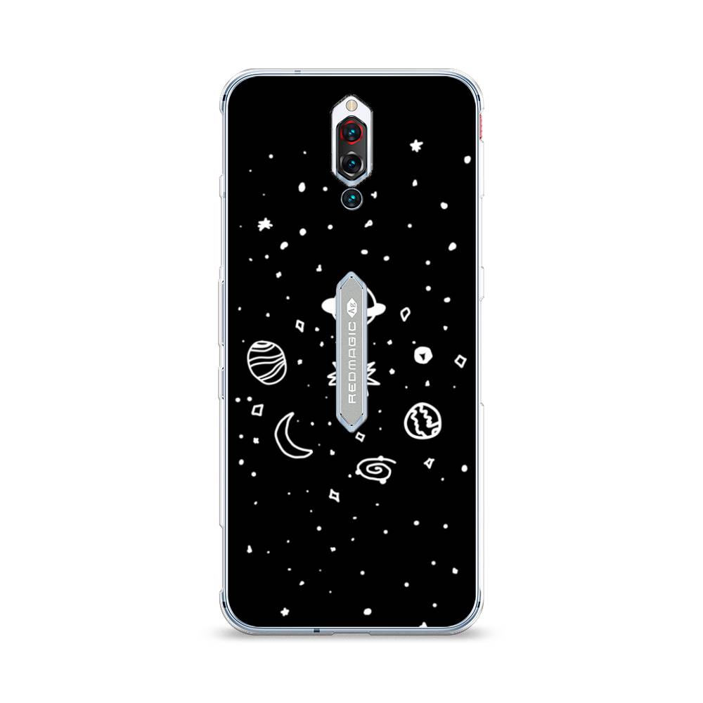 

Чехол на ZTE RedMagic 5S "Дудл солнечной системы", Бежевый;серый, 134250-2
