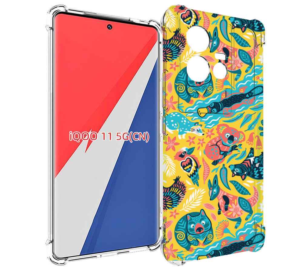 

Чехол MyPads seamless-pattern для Vivo iQOO 11, Прозрачный, Tocco