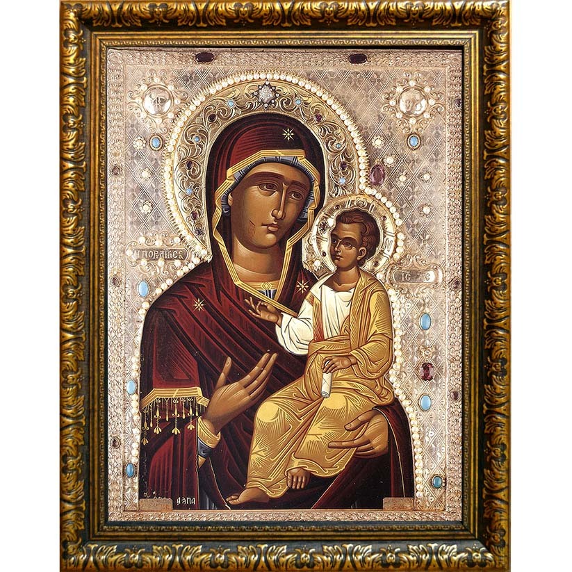 

Монреальская Иверская икона Божьей Матери на холсте.