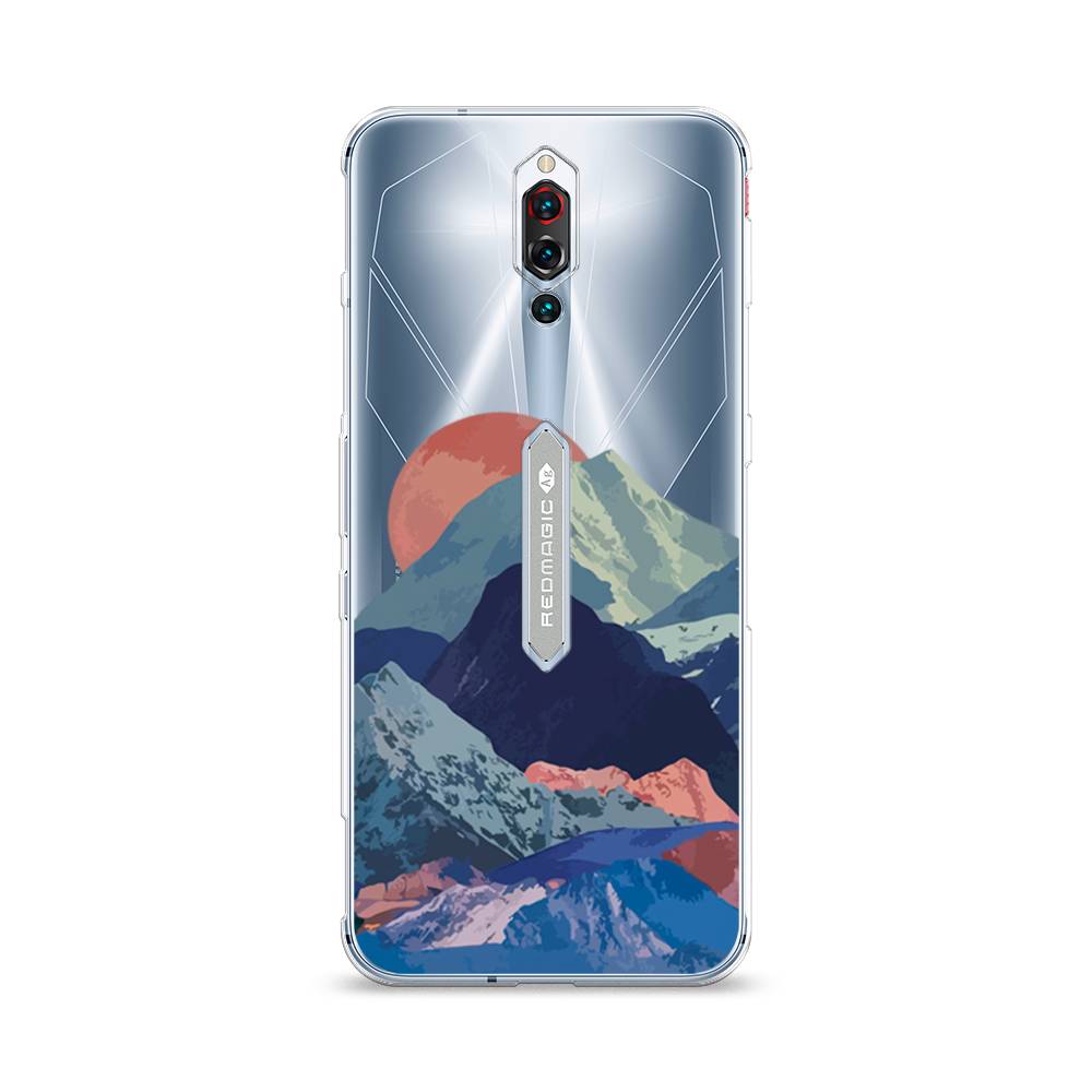 

Чехол на ZTE RedMagic 5S "Закат в снежных горах", Бордовый;серый;голубой, 134250-2