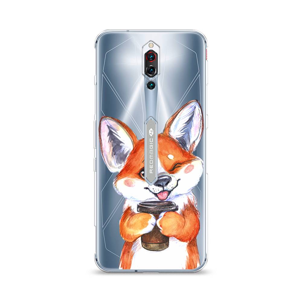

Чехол на ZTE RedMagic 5S Корги с кофе, Оранжевый;белый, 134250-4