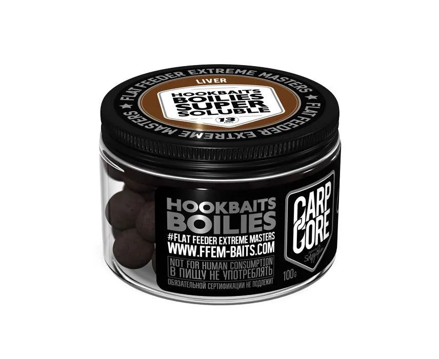 

Растворимые насадочные бойлы FEEM Baits HOOK BAITS SUPER SOLUBLE Печень и специи 13мм, Коричневый