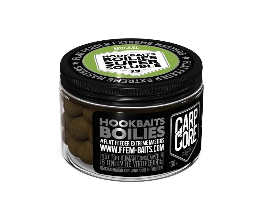 

Растворимые насадочные бойлы FEEM Baits HOOK BAITS SUPER SOLUBLE мидия и ракушка 13мм, Коричневый