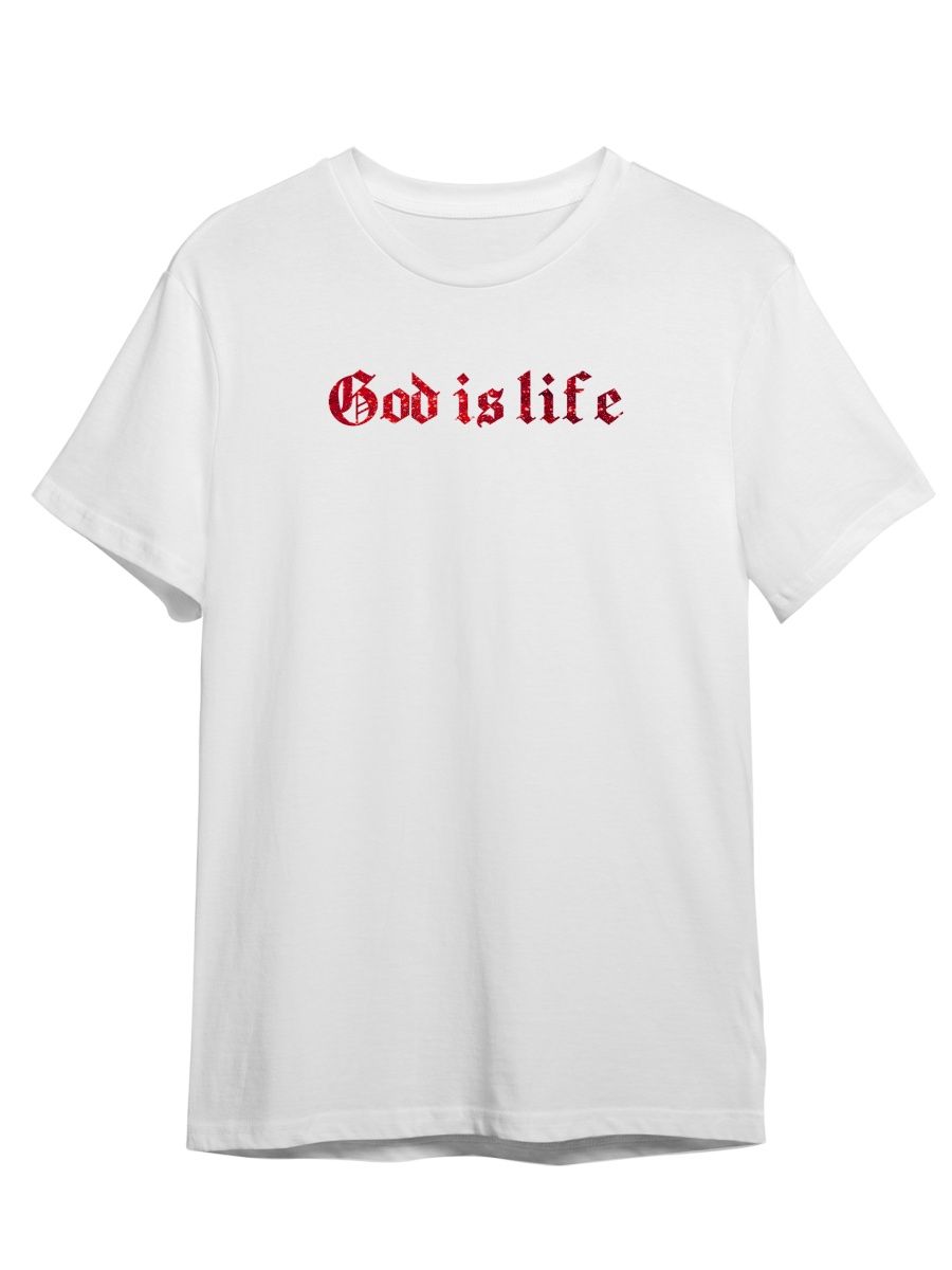 

Футболка унисекс Каждому Своё God is life/Готика STGO4GR белая XS, Белый, "God is life/Готика" STGO4GR