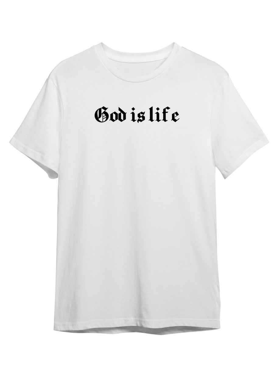 

Футболка унисекс Каждому Своё God is life/Готика STGO4N белая 3XL, "God is life/Готика" STGO4N