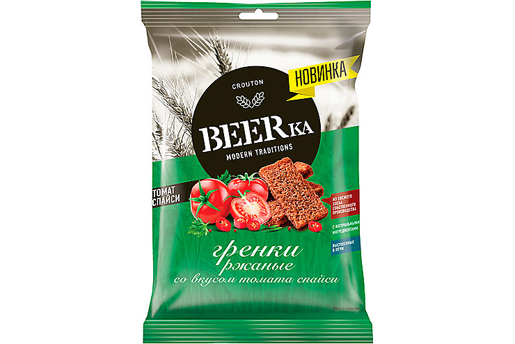 Beerka, гренки со вкусом томата спайси, 60 г