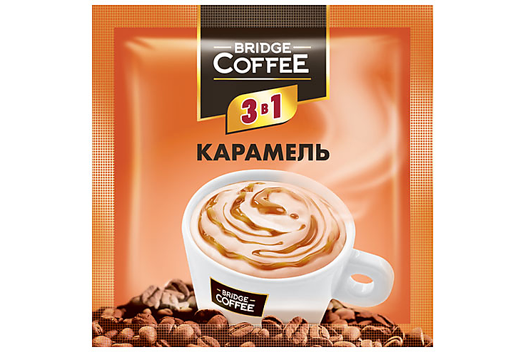 Bridge Coffee, напиток кофейный 3 в 1 с карамелью, 20 г (упаковка 40 шт.)