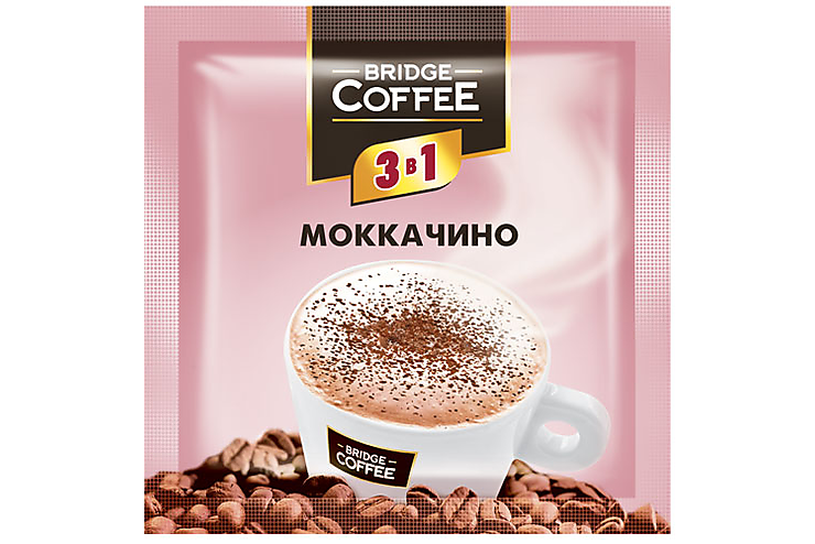 Bridge Coffee, напиток кофейный 3 в 1 Моккачино, 20 г (упаковка 40 шт.)