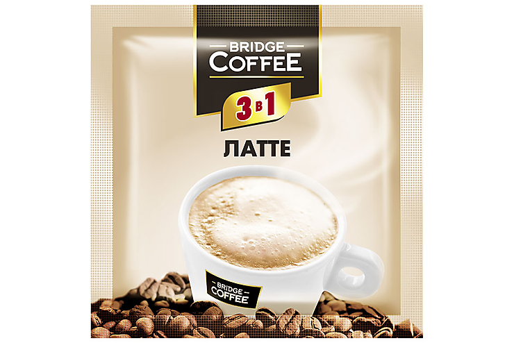 Bridge Coffee, напиток кофейный 3 в 1 Латте, 20 г (упаковка 40 шт.)