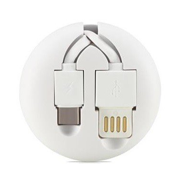 Кабель USB Type-C Remax RC-099a выдвижной <белый>