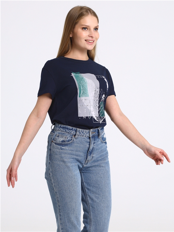 

Футболка женская Апрель 1ЖДФК3298001 синяя 120/164, Синий, 1ЖДФК3298001