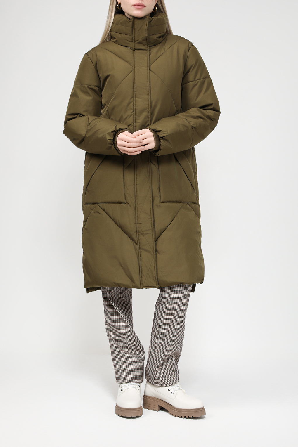 

Пальто женское Esprit Casual 093EE1G313 хаки 2XL, 093EE1G313