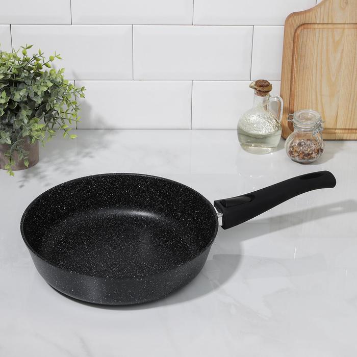 

Сковорода Доляна «Элит», d=26 см, съёмная ручка, антипригарное покрытие, цвет чёрный, Черный, Посуда из литого алюминия Доляна "Элит"