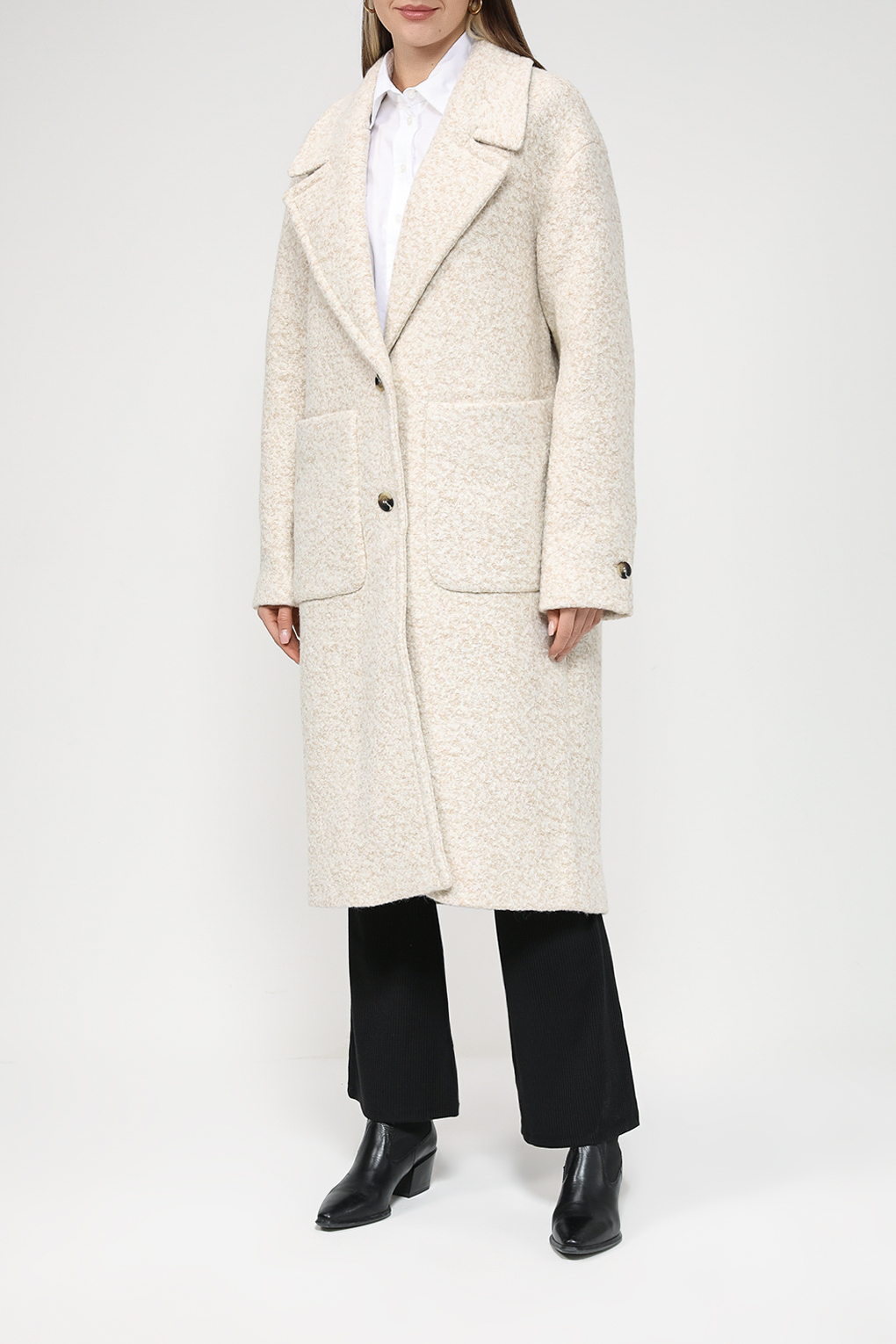 

Пальто женское Esprit Casual 093EE1G324 бежевое XL, Белый, 093EE1G324