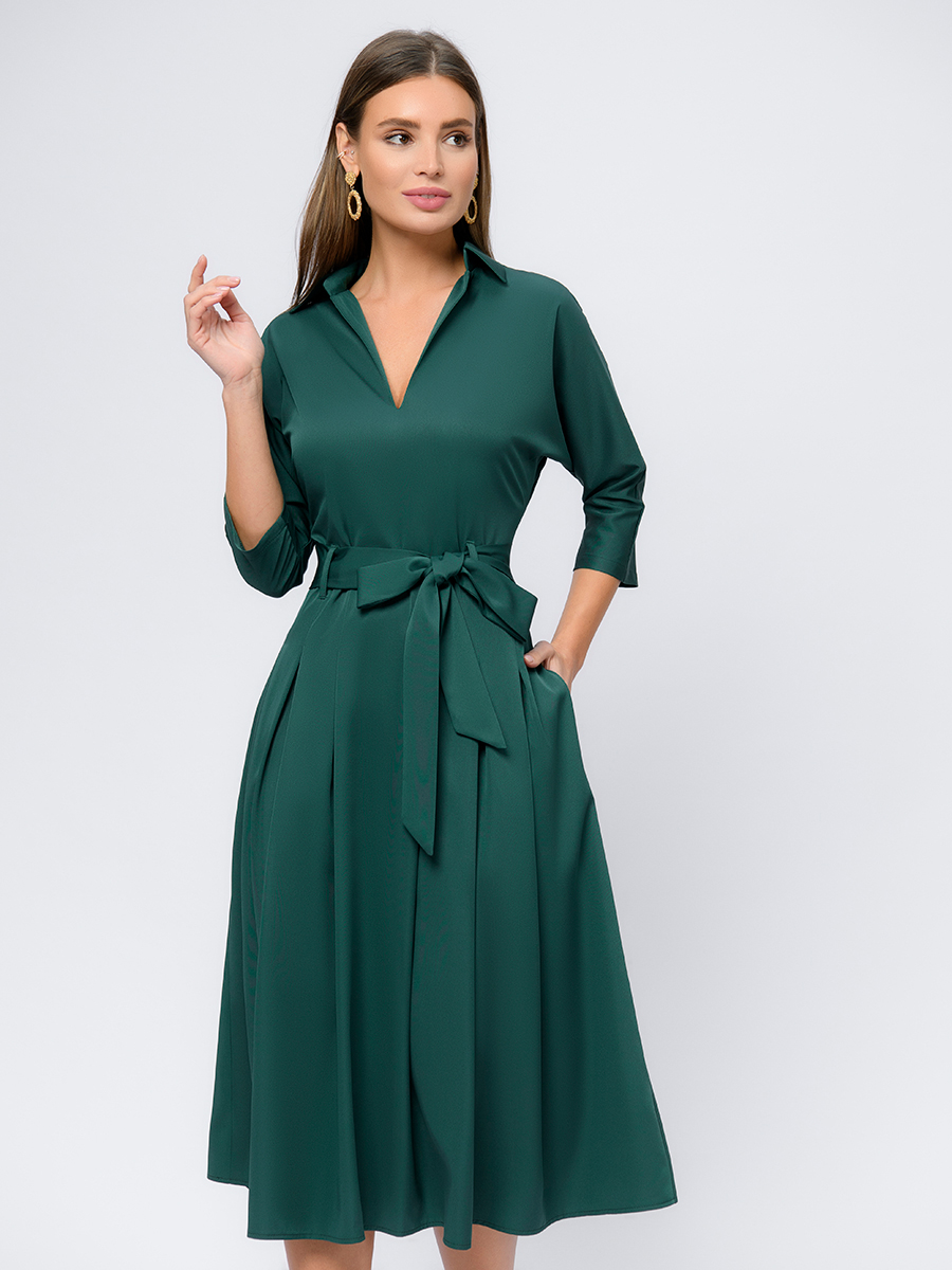 

Платье женское 1001dress 0101338EM зеленое 44, Зеленый, 0101338EM