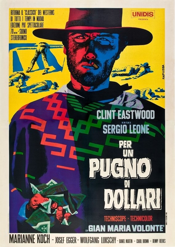 

Постер к фильму "За пригоршню долларов" (Per un pugno di dollari) Оригинальный 68,6x96,5 с