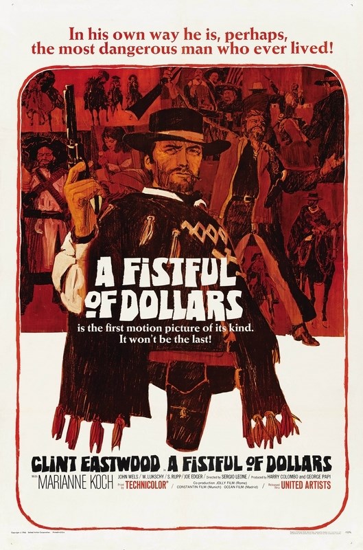 

Постер к фильму "За пригоршню долларов" (Per un pugno di dollari) Оригинальный 68,6x104,1