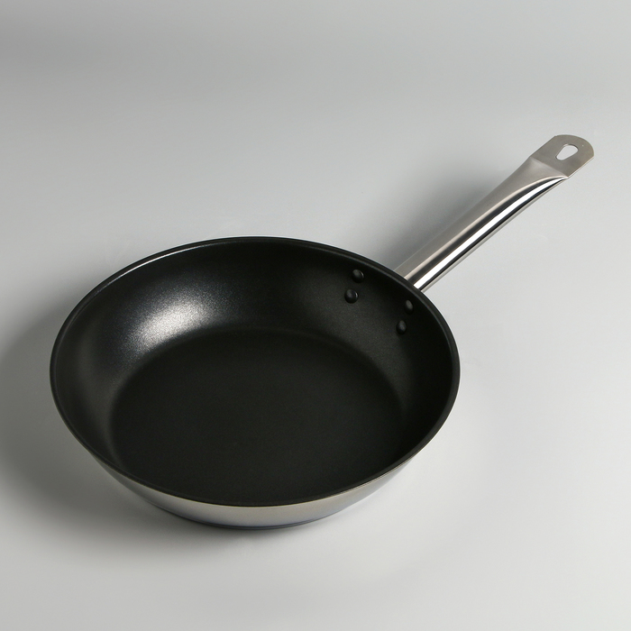 Сковорода «Общепит», d=26 см, толщина корпуса 0,6 мм, дно 3,5 мм, с теплораспределительным