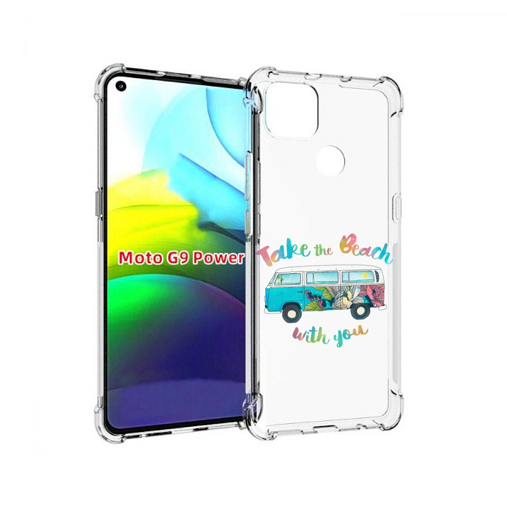 

Чехол MyPads Хиппи автобус для Motorola Moto G9 Power, Прозрачный, Tocco