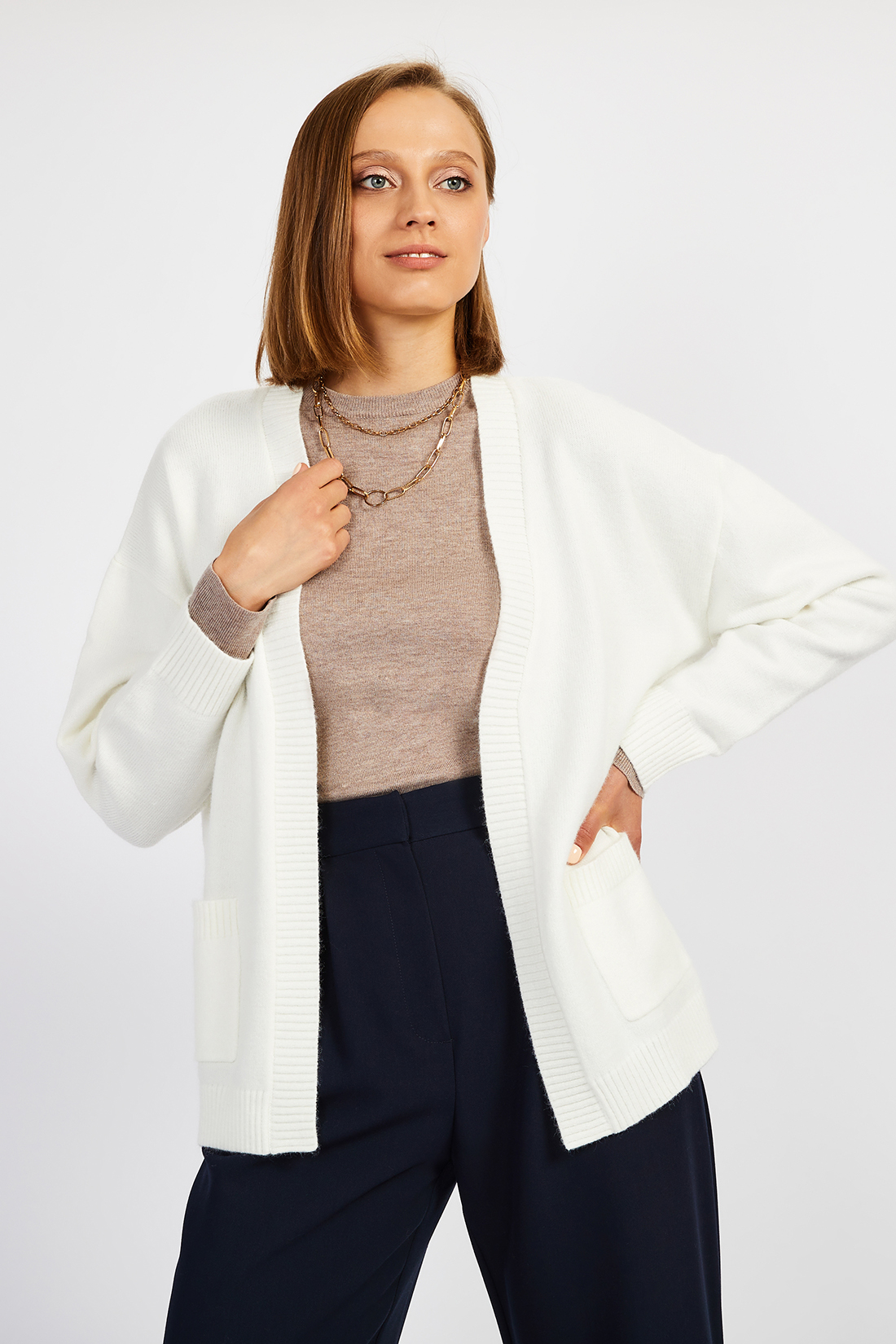 

Кардиган женский Baon B1422503 белый XL, B1422503