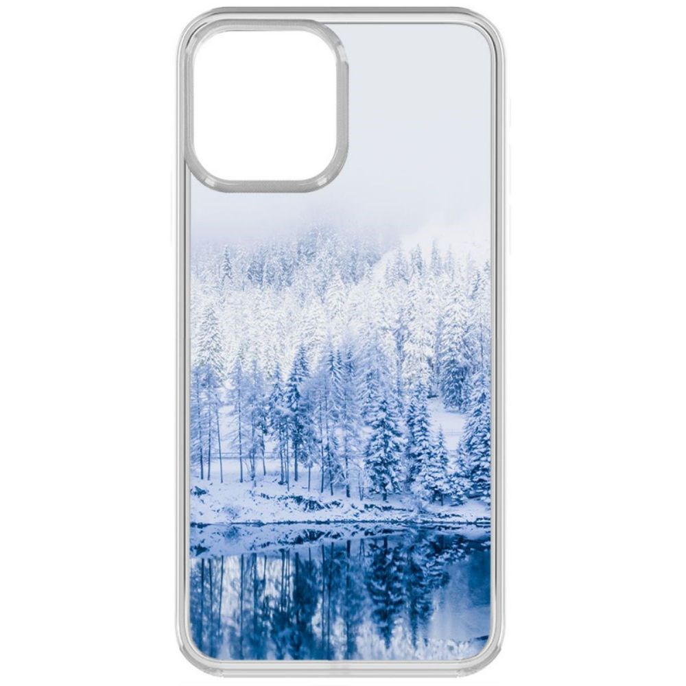 

Чехол-накладка Krutoff Clear Case Зимняя река для iPhone 13 Pro, Прозрачный