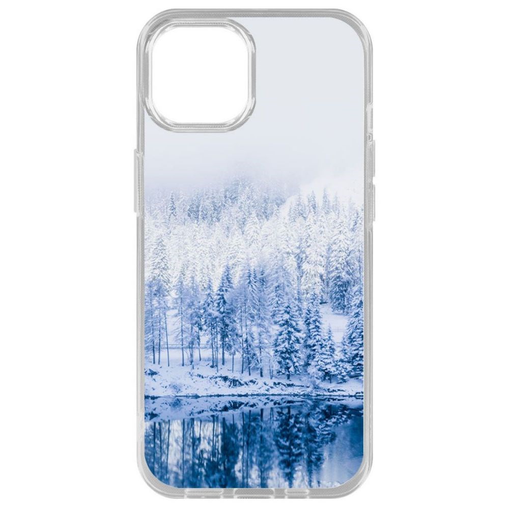 

Чехол-накладка Krutoff Clear Case Зимняя река для iPhone 14 Plus, Прозрачный