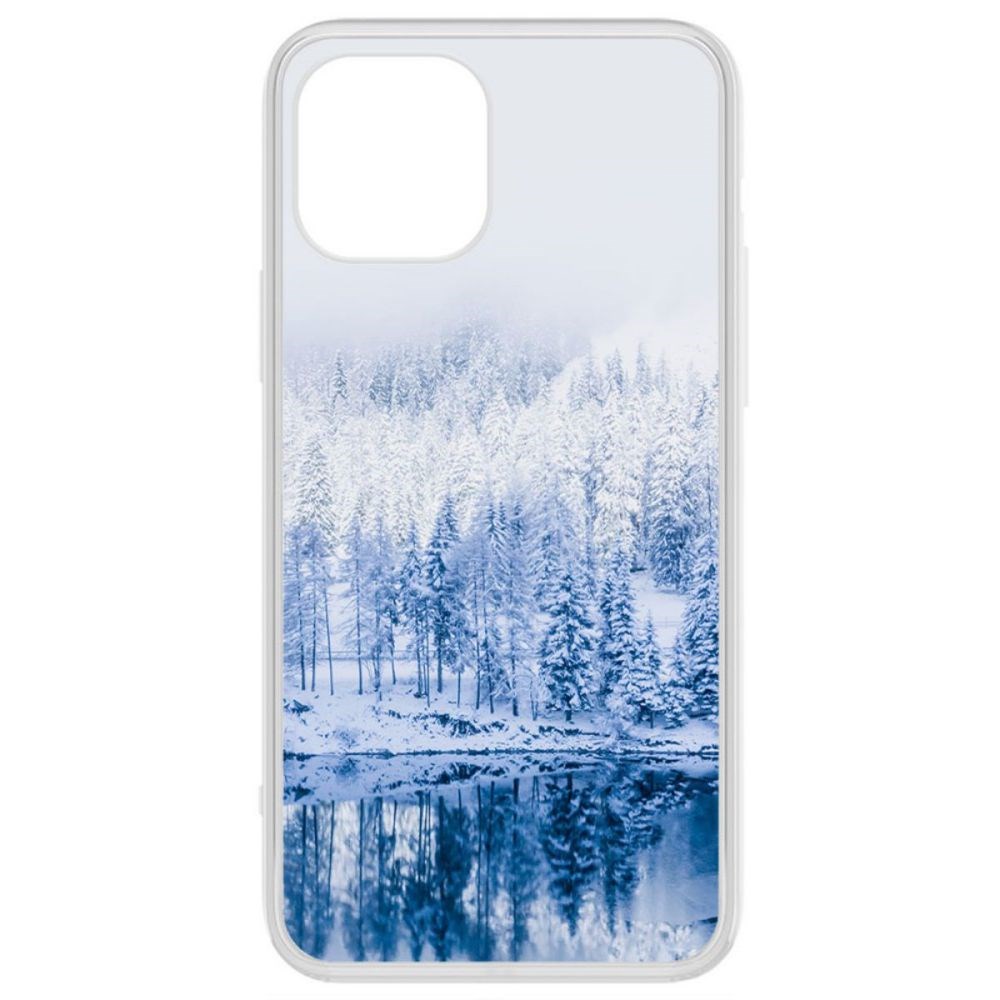 

Чехол-накладка Krutoff Clear Case Зимняя река для iPhone 12, Прозрачный