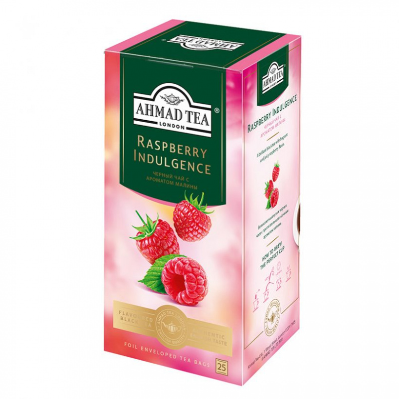 Чай черный Ahmad Tea Raspberry Indulgence (Малиновое лакомство, 25 пак х 1,5 г