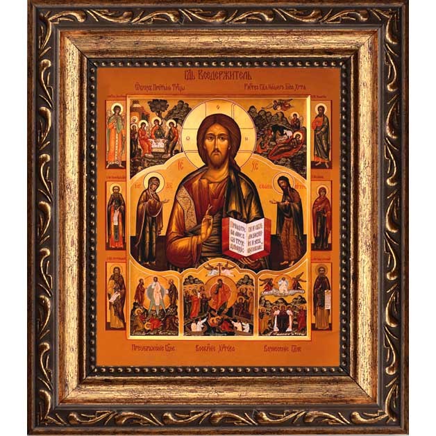 

Спаситель с клеймами. Икона Иисуса Христа на холсте.