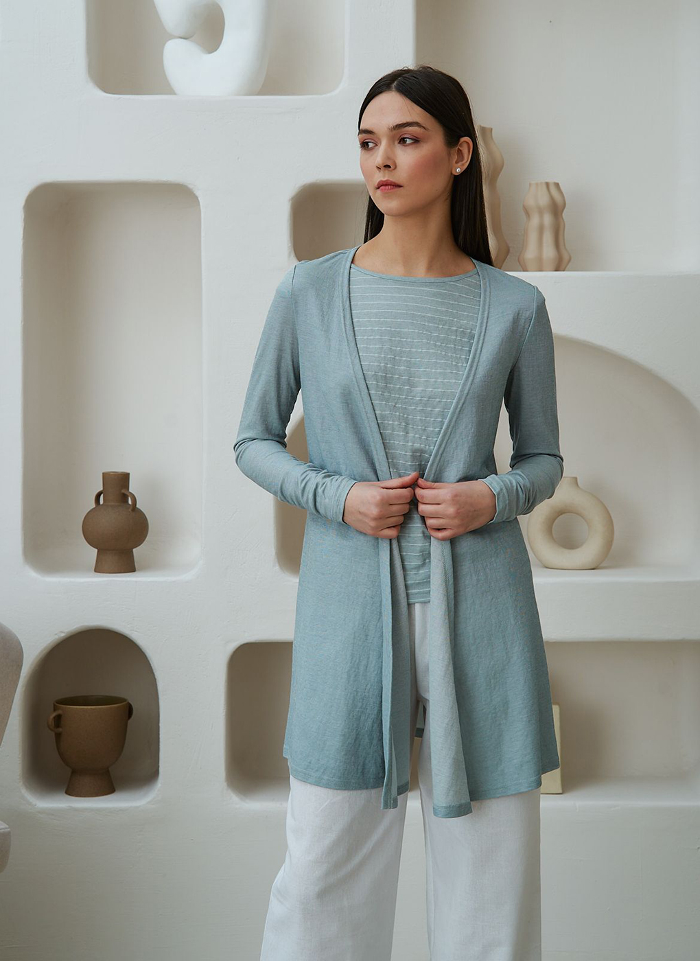 

Кардиган женский Каляев 60945 голубой 50 RU, 60945