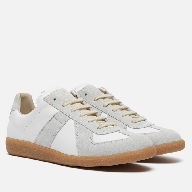 фото Кроссовки мужские maison margiela replica low top carry over белые 44 eu