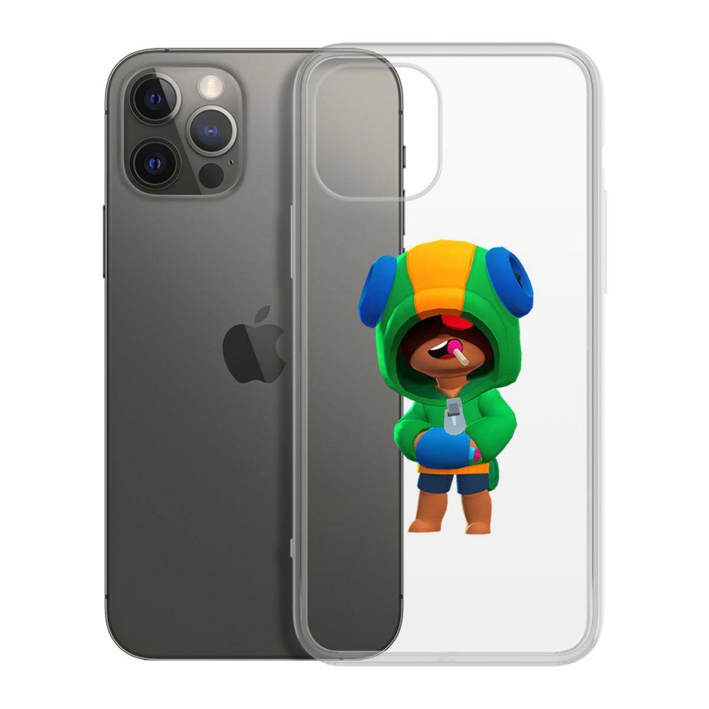 Чехол-накладка Krutoff Clear Case Brawl Stars-Леон для iPhone 12 Pro Max
