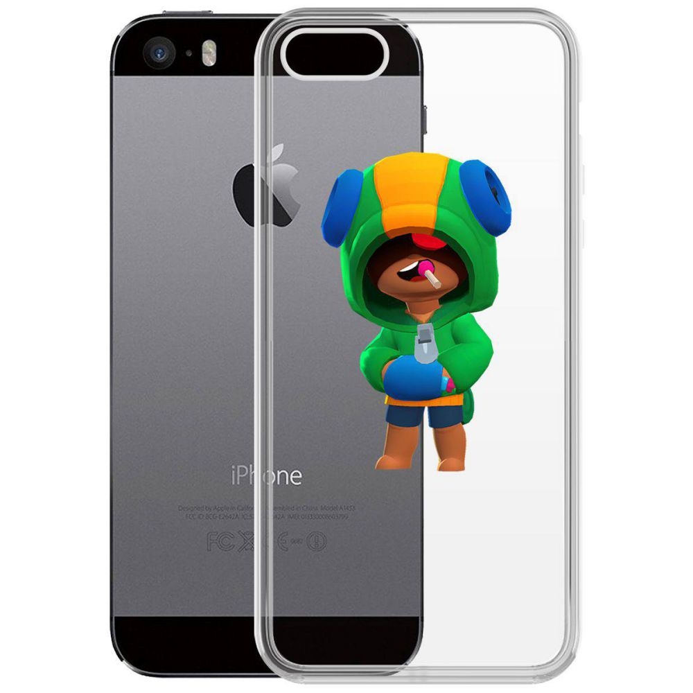 

Чехол-накладка Krutoff Clear Case Brawl Stars-Леон для iPhone 5/5s, Прозрачный