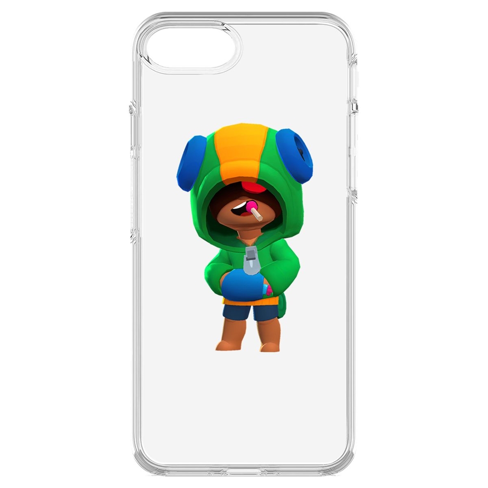 

Чехол-накладка Krutoff Clear Case Brawl Stars-Леон для iPhone 7/8/SE, Прозрачный