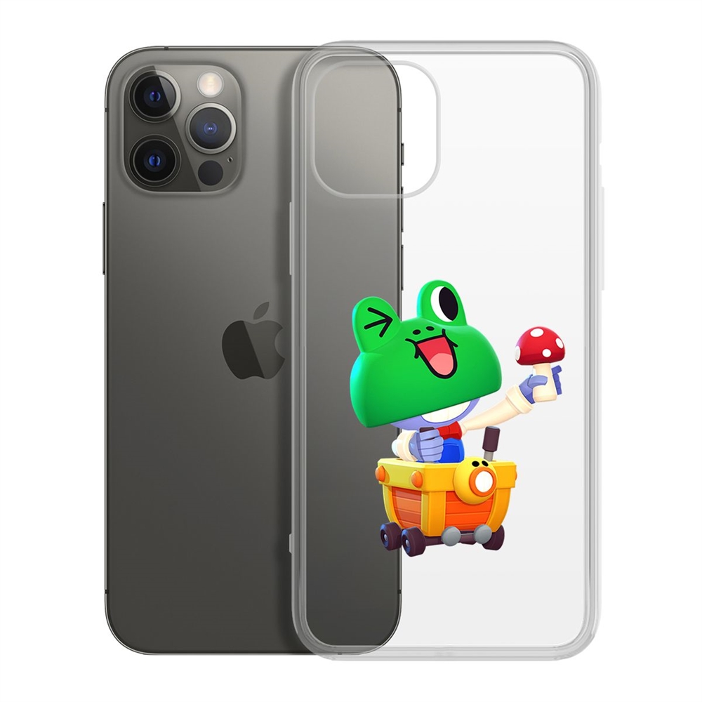 

Чехол-накладка Krutoff Clear Case Brawl Stars-Леонард Карл для iPhone 12/12 Pro
