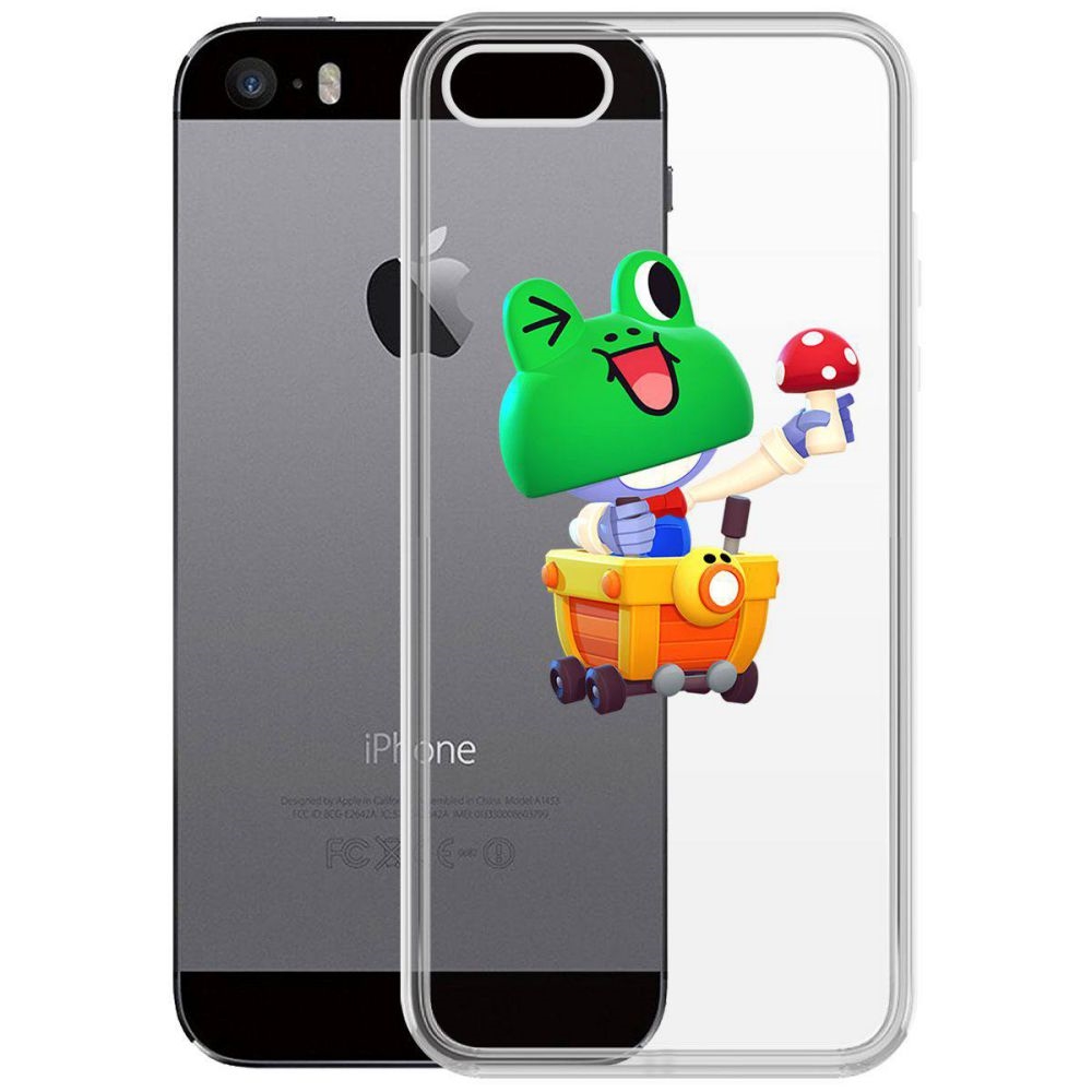 

Чехол-накладка Krutoff Clear Case Brawl Stars-Леонард Карл для iPhone 5/5s