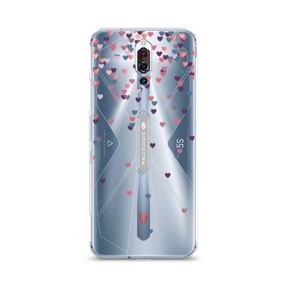 Чехол на ZTE RedMagic 5S Посыпка сердечки